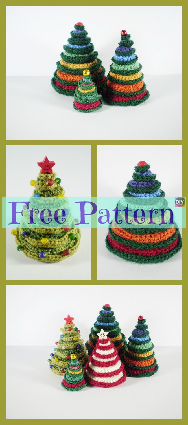 diy4ever-Crochet Christmas Tree Decoration - Free Patterns