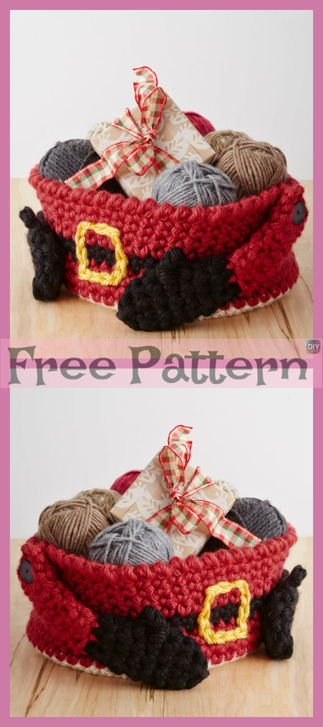 diy4ever-Crochet Santa's Gift Baskets - Free Patterns 