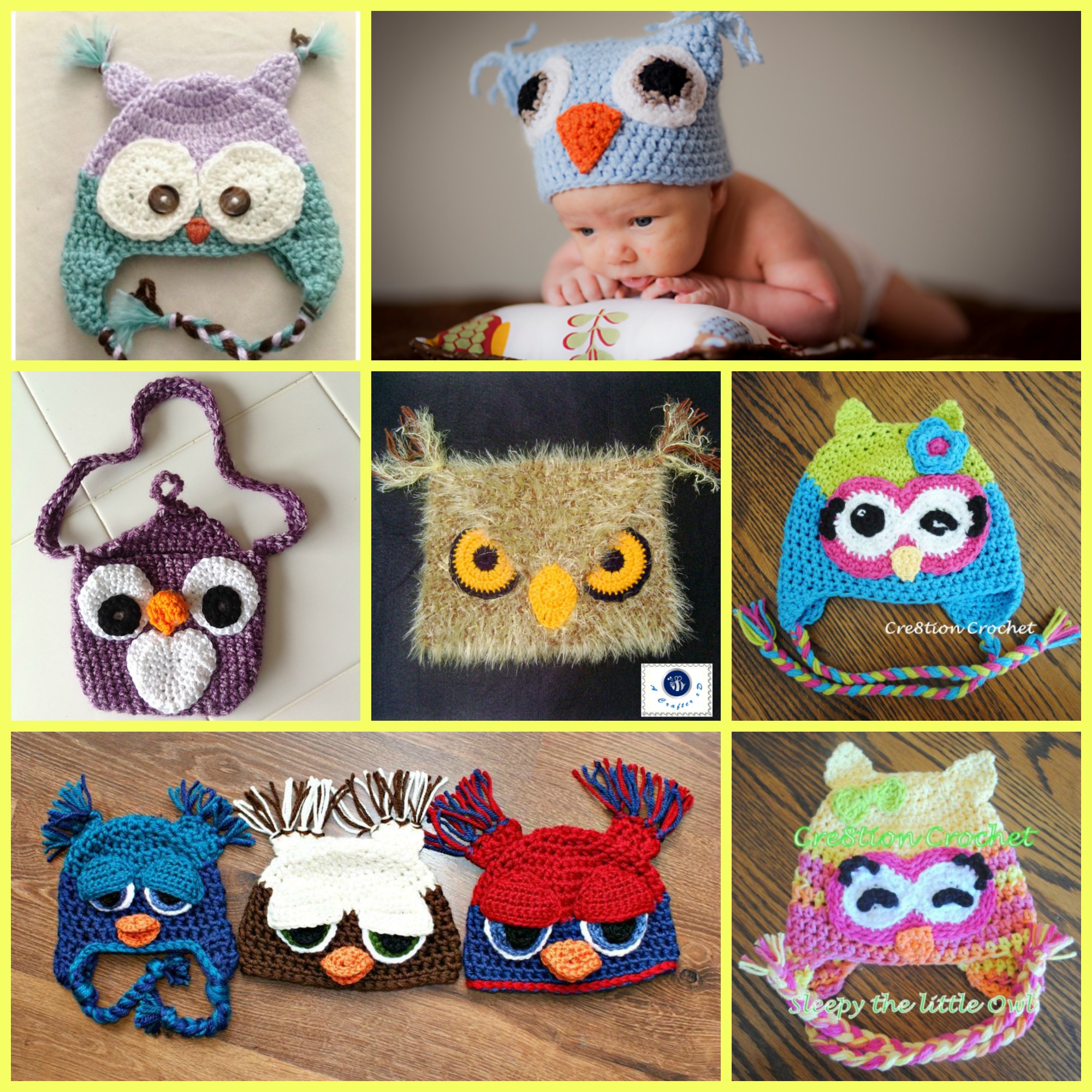diy4ever-Crochet Cute Owl Hats - Free Patterns 