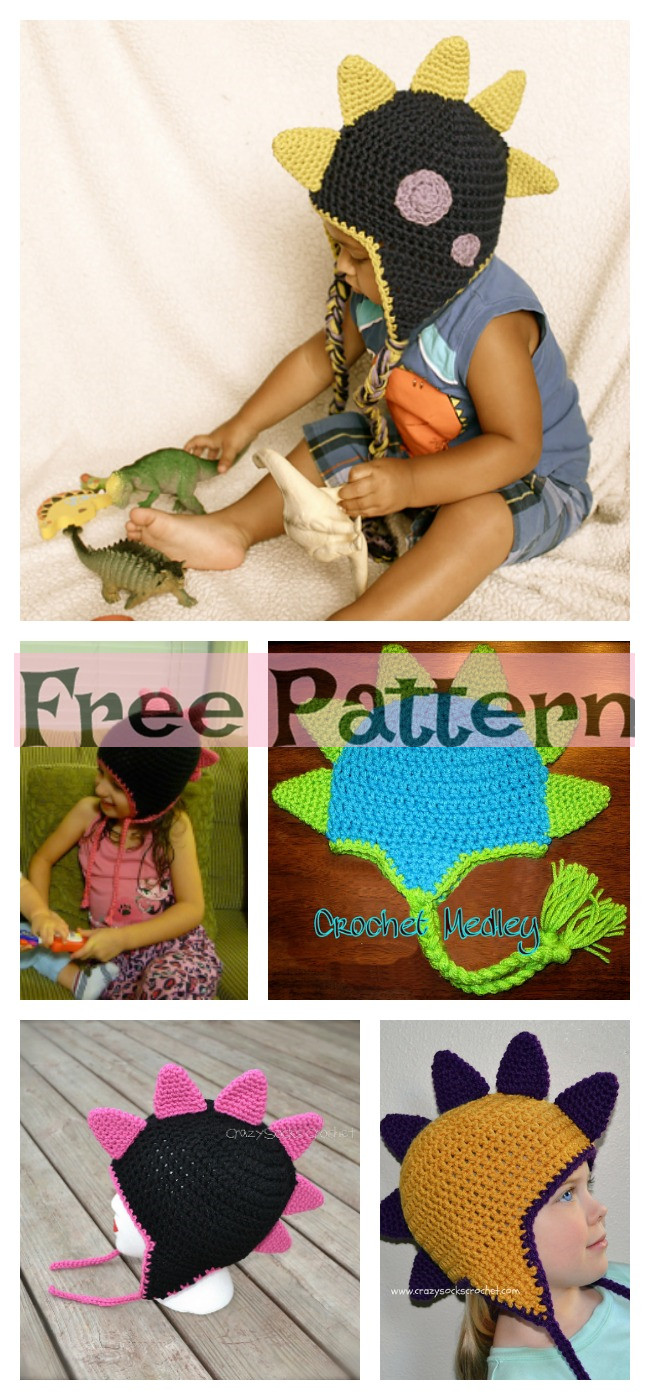 diy4ever-Crochet Dinosaur Spike Hat - Free Pattern 
