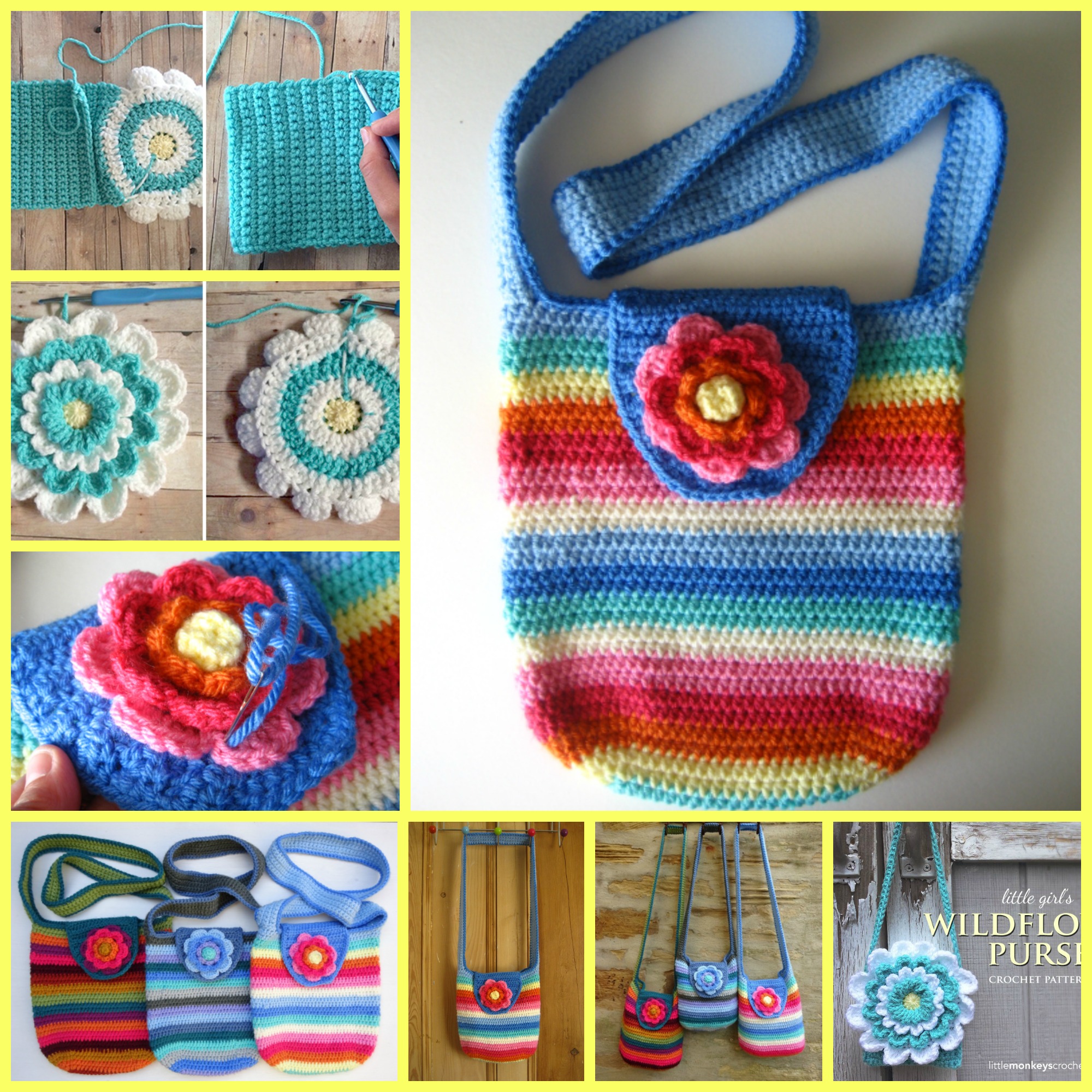 diy4ever-Crochet Flower Purse - Free Patterns 