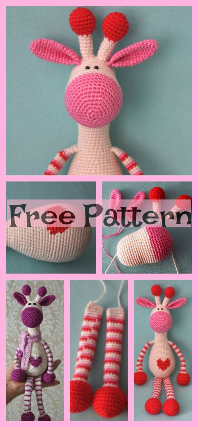 diy4ever-Crochet Hearty Giraffe Amigurumi - Free Pattern 