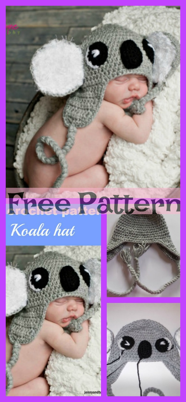 diy4ever-Crochet Koala Hat - Free Pattern 