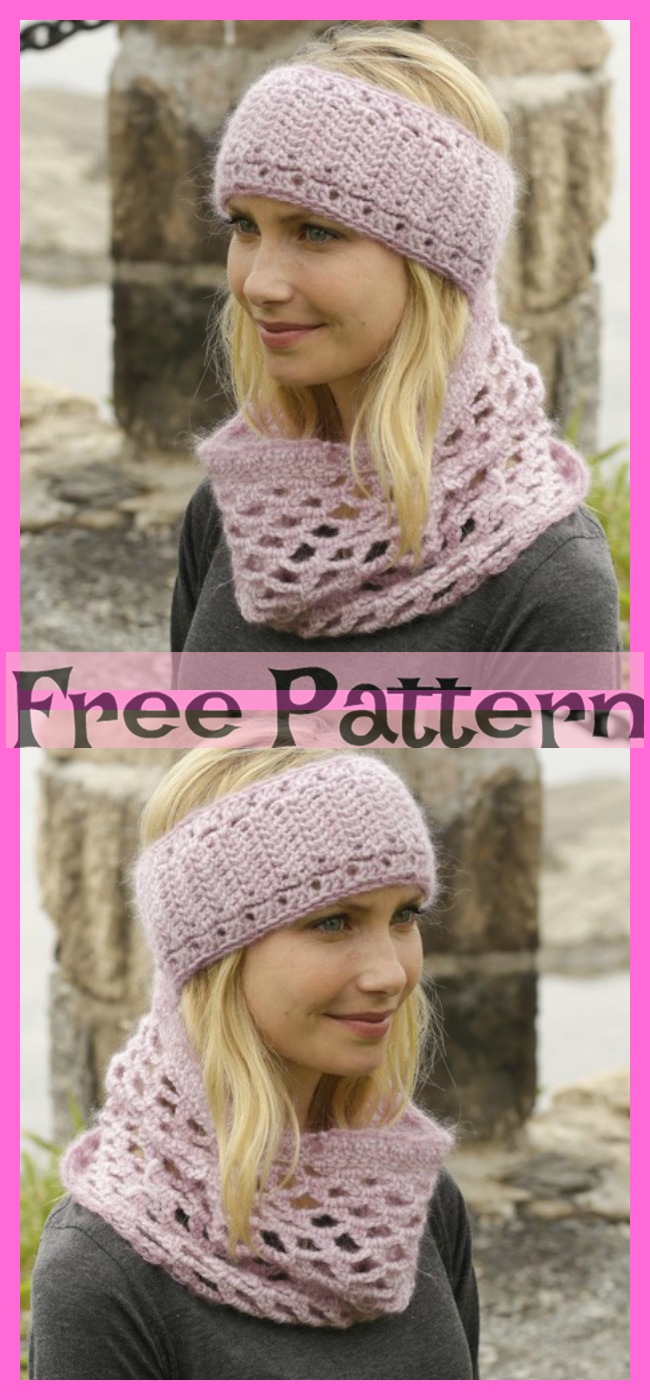 diy4ever-Crochet Lacy Neck Warmer - Free Pattern