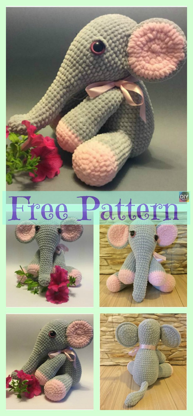 diy4ever-Crochet Lady Elephant - Free Pattern 