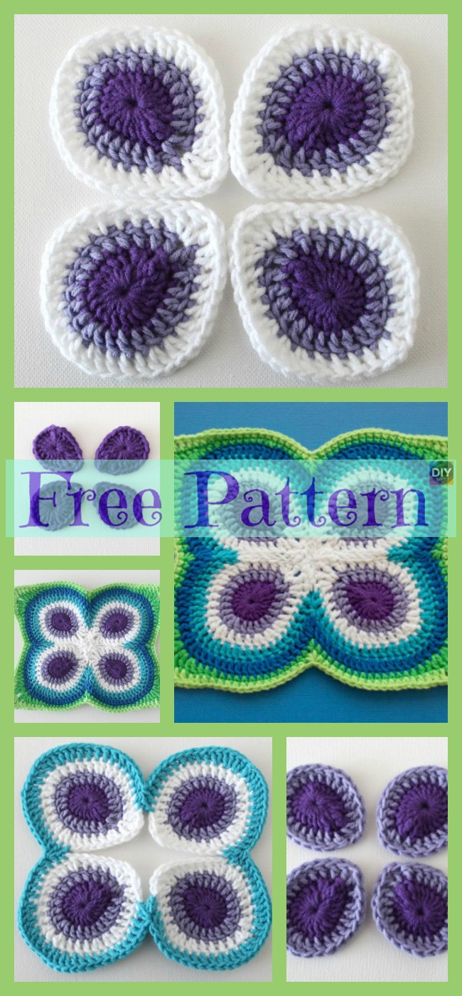 diy4ever-Crochet Peacock Butterfly - Free Pattern 