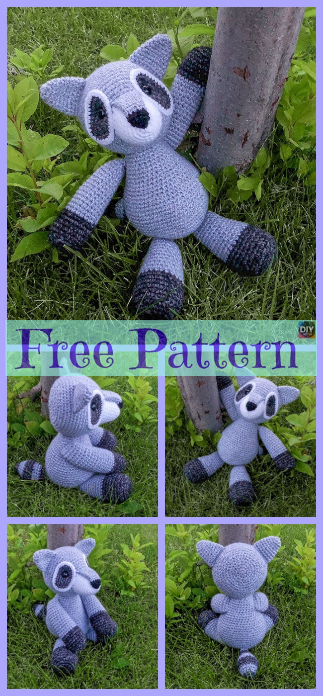 diy4ever-Crochet Raccoon Amigurumi - Free Pattern 