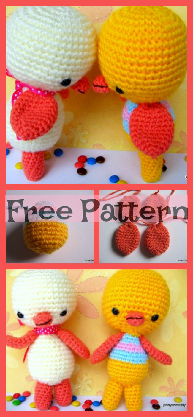 diy4ever-Crochet Two Little Ducky Amigurumi - Free Pattern 