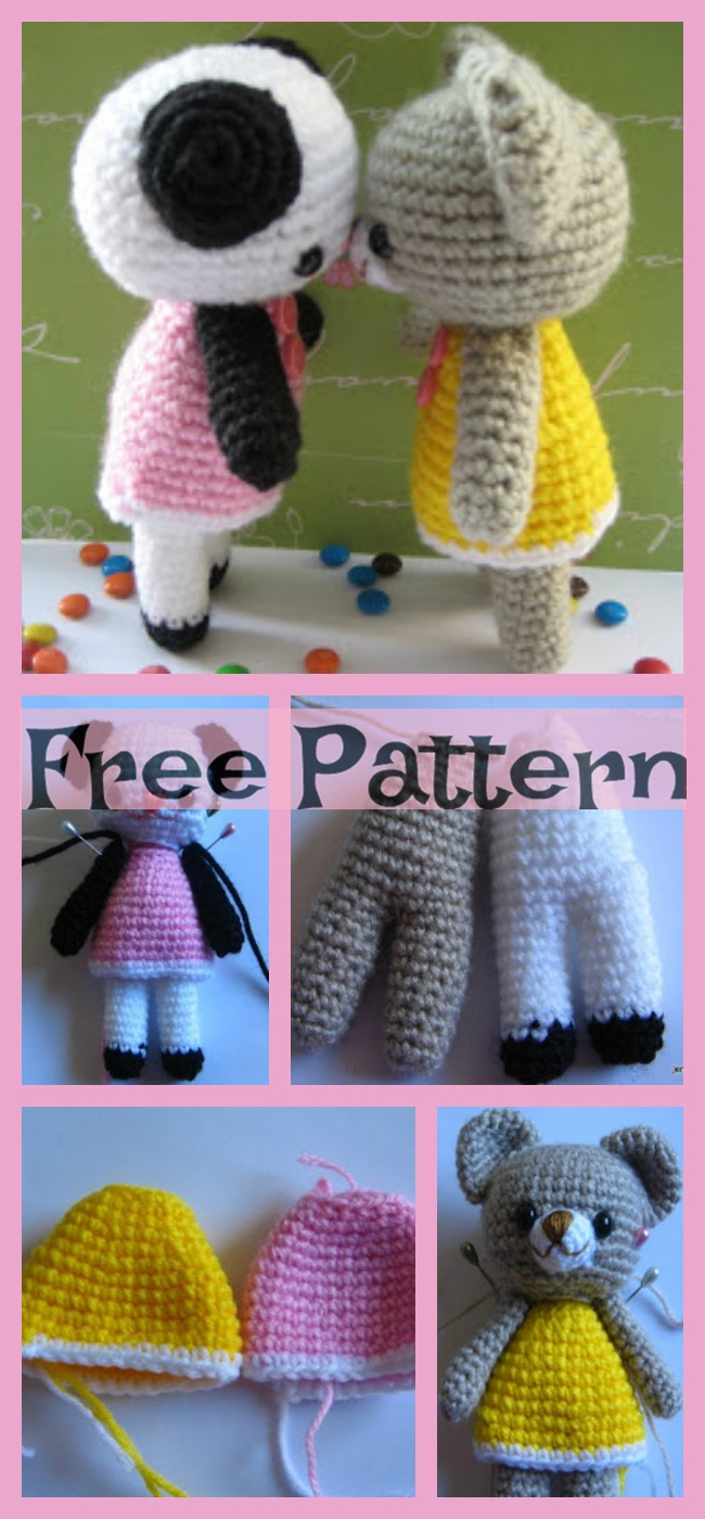 diy4ever-Crochet Two Little Teddy Bears - Free Pattern 