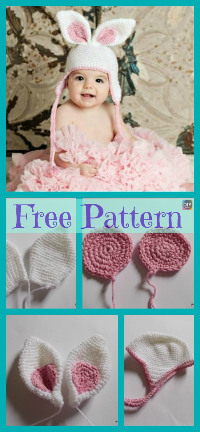 diy4ever-Easter Crochet Bunny Hat - Free Pattern 