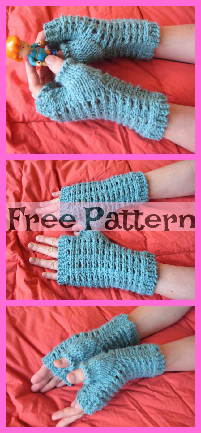 diy4ever-Knit Fingerless Gloves - Free Patterns 