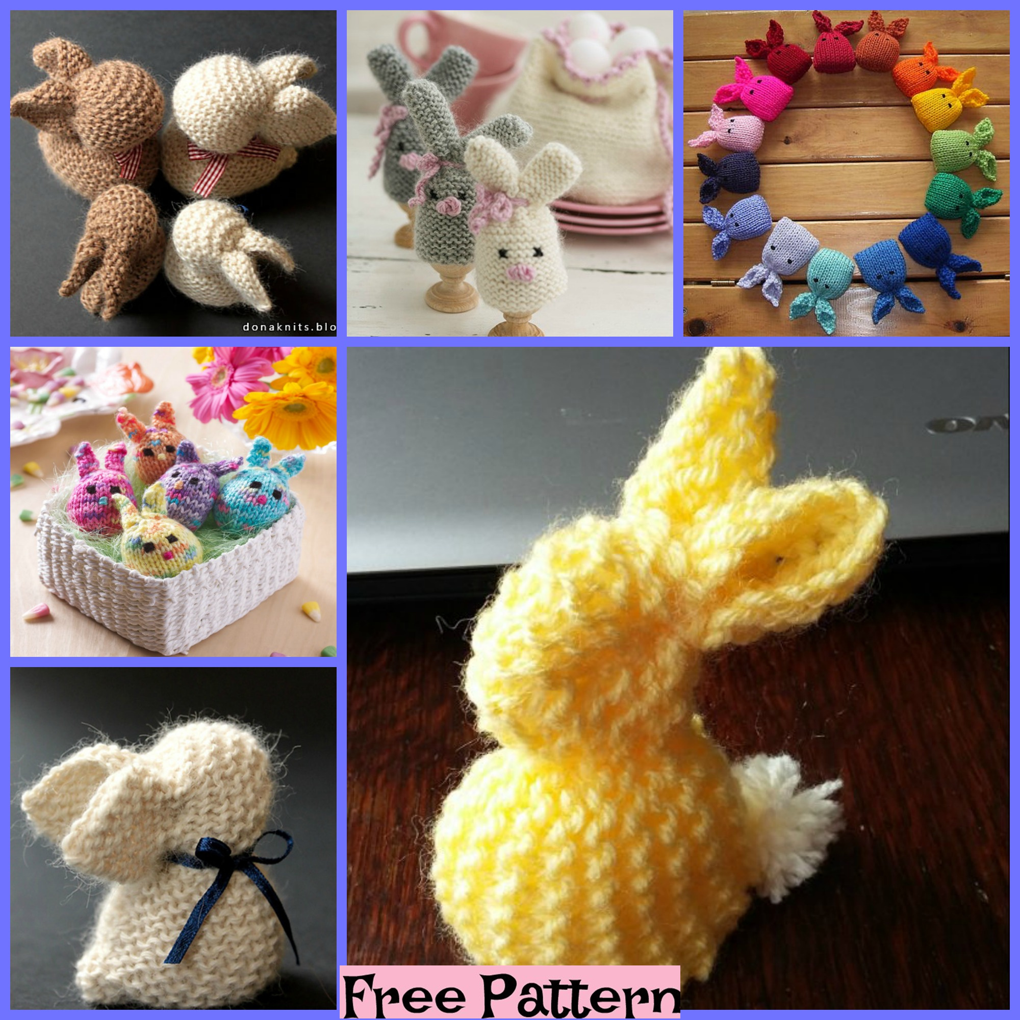 6 knitted Easter Bunnies Free Patterns DIY 4 EVER