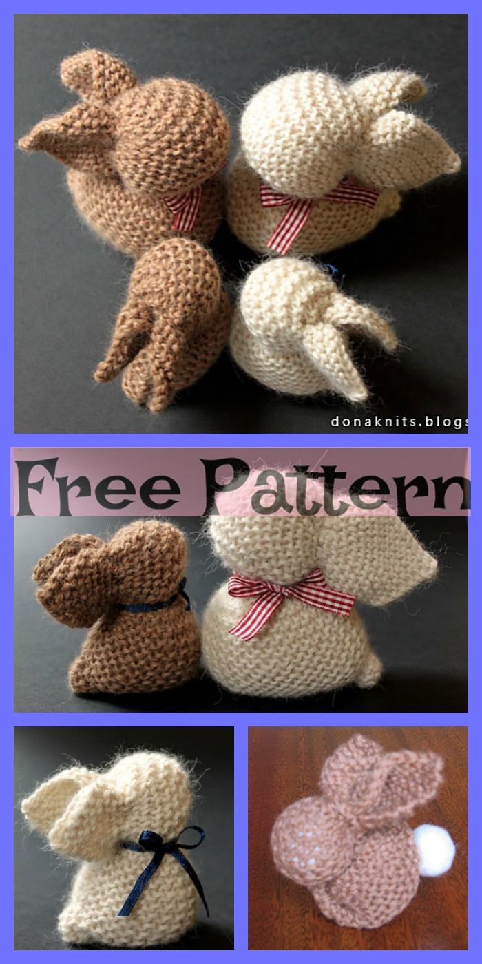 diy4ever-6 knitted Easter Bunnies - Free Patterns