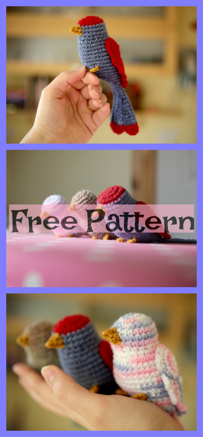diy4ever-Crochet Bird Sparrow Amigurumi - Free Patterns 