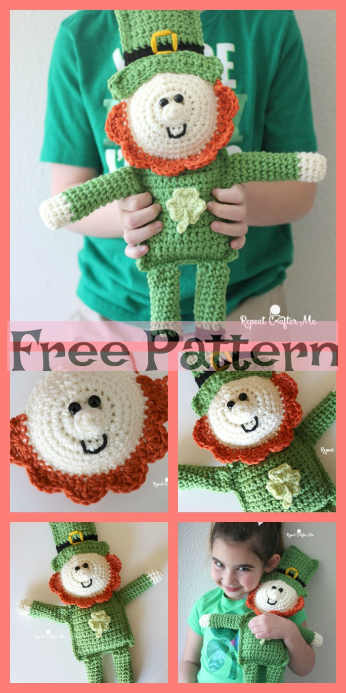 diy4ever-Crochet Leprechaun Cuddle Buddy - Free Pattern 