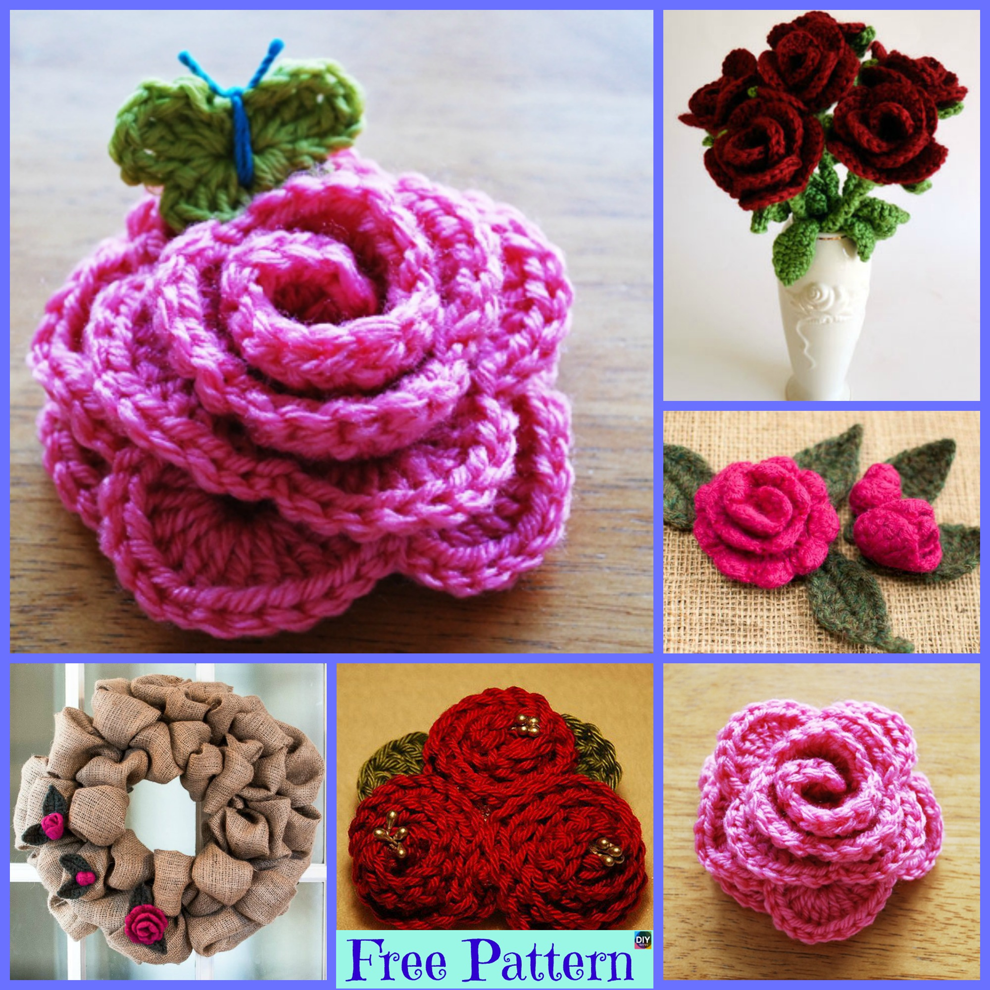 12 Beautiful Crocheted Flowers - Free Patterns - DIY 4 EVER
