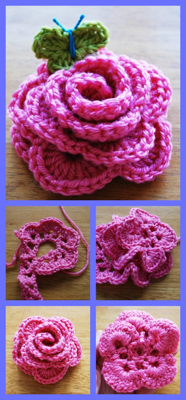 diy4ever-Crochet Rose Flowers - Free Patterns 
