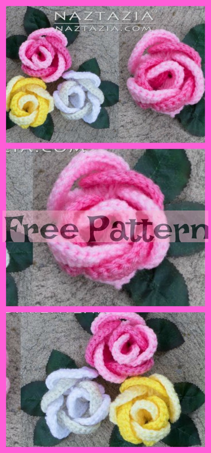 diy4ever-12 Crocheted Flowers - Free Patterns
