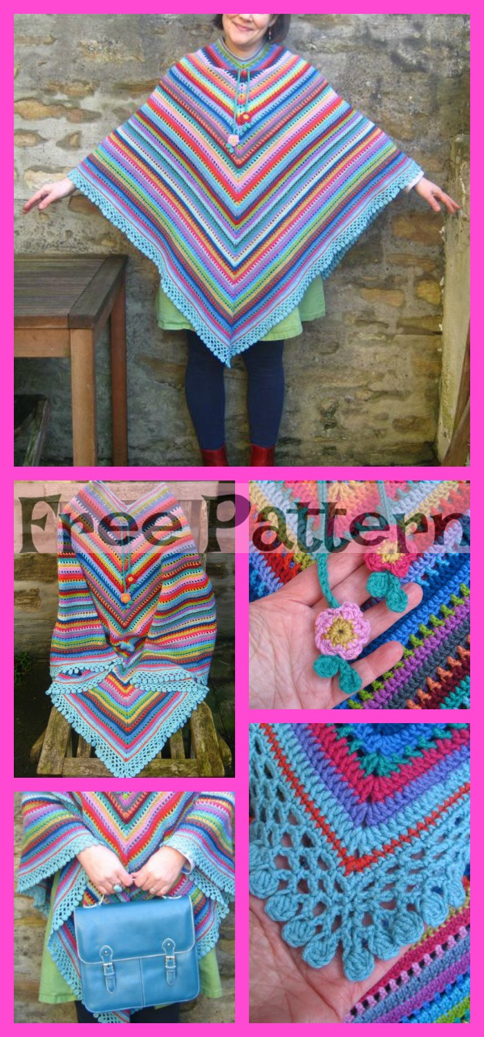 diy4ever- 8 Crochet Uptown Poncho Free Patterns 