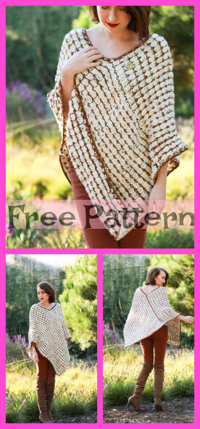 diy4ever- 8 Crochet Uptown Poncho Free Patterns 