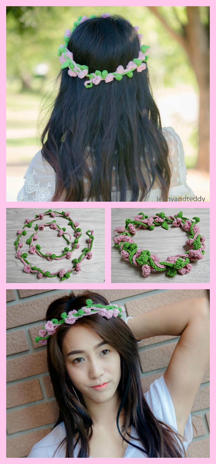 diy4ever-Crochet Flower Crown - Free Patterns 