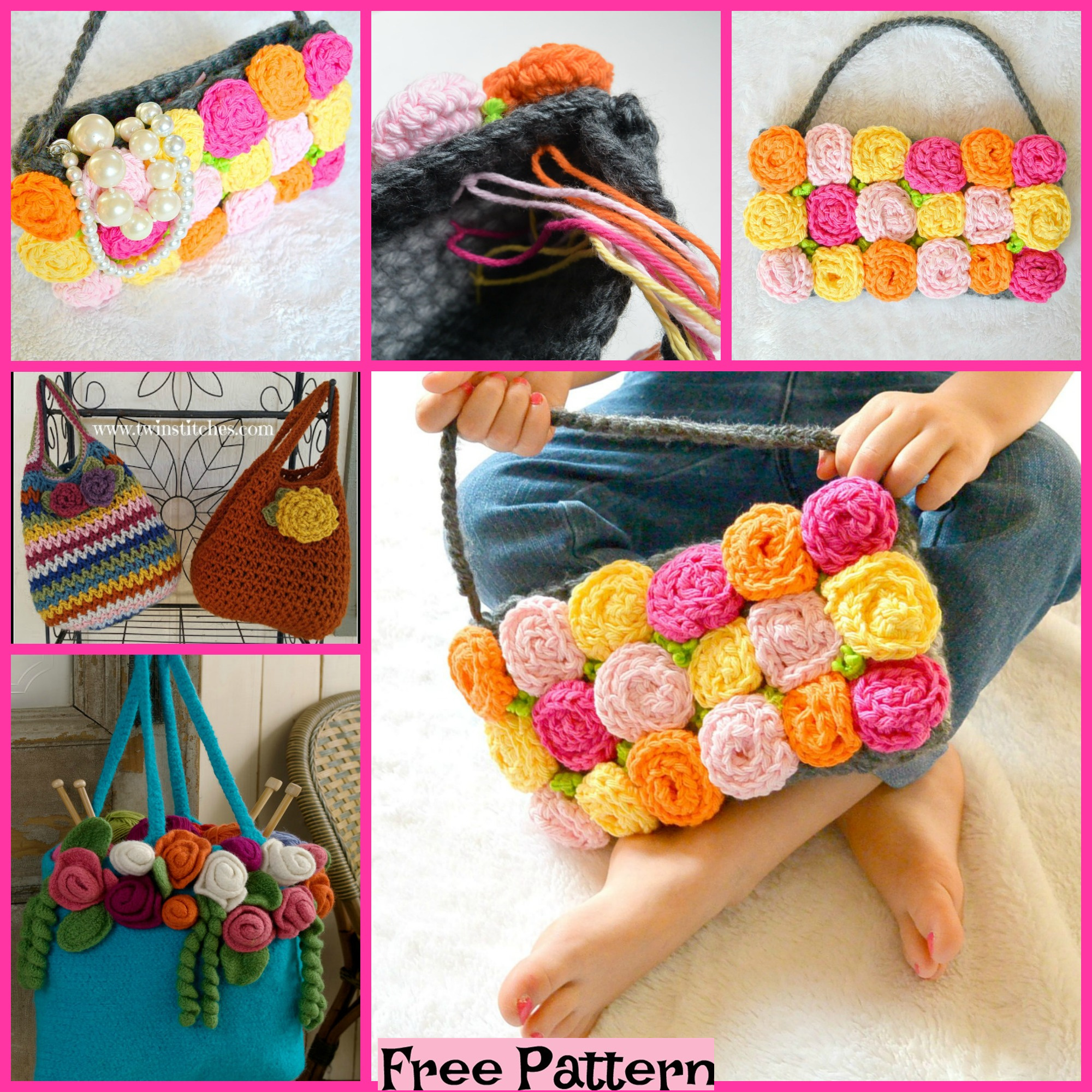 diy4ever-Crochet Rose Purse - Free Patterns