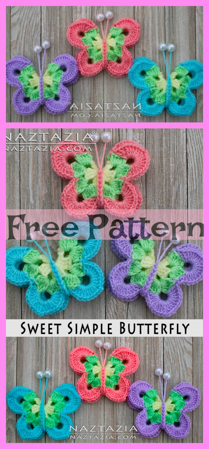 diy4ever-Crochet Sweet Butterfly - Free Pattern 