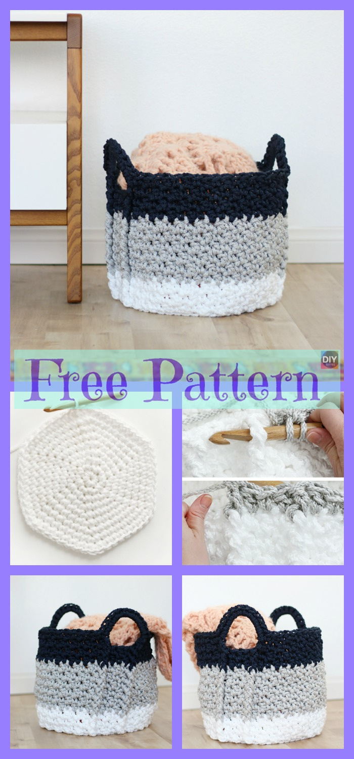 diy4ever-Crochet Yarn Buddy & Basket - Free Patterns