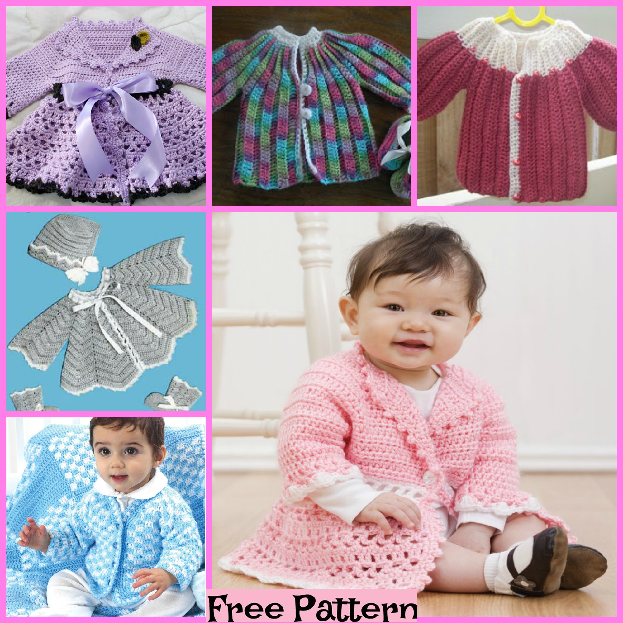 diy4ever-Crochet baby Jacket - Free Patterns