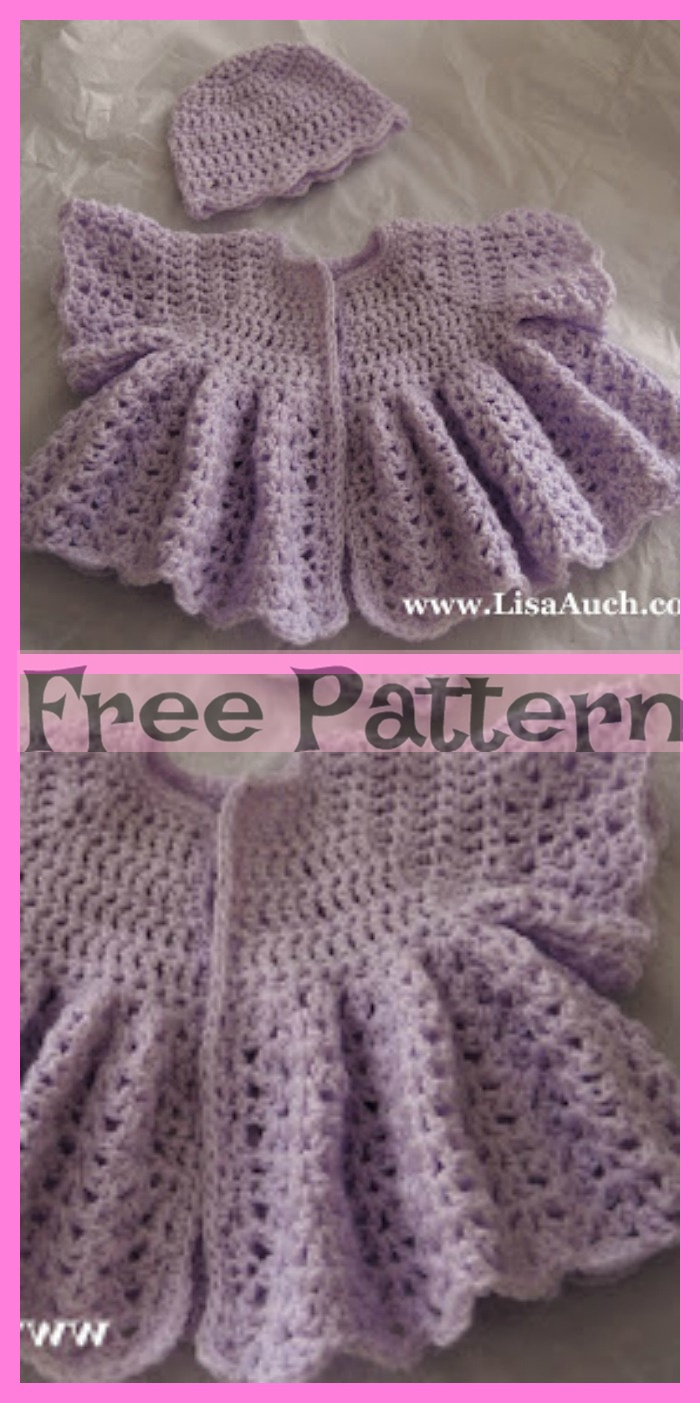 diy4ever-Crochet baby Jacket - Free Patterns 
