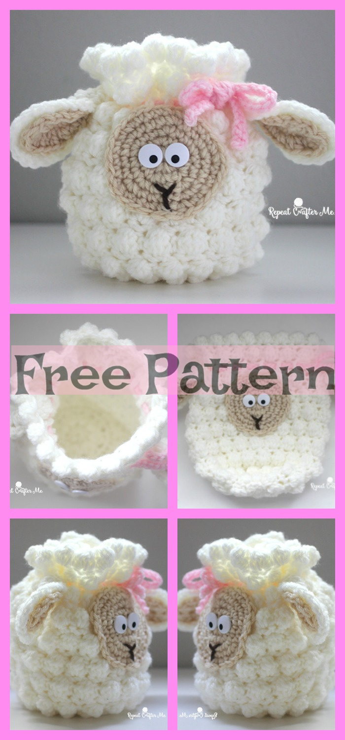 diy4ever-Cute Crochet Sheep Bag - Free Patterns 