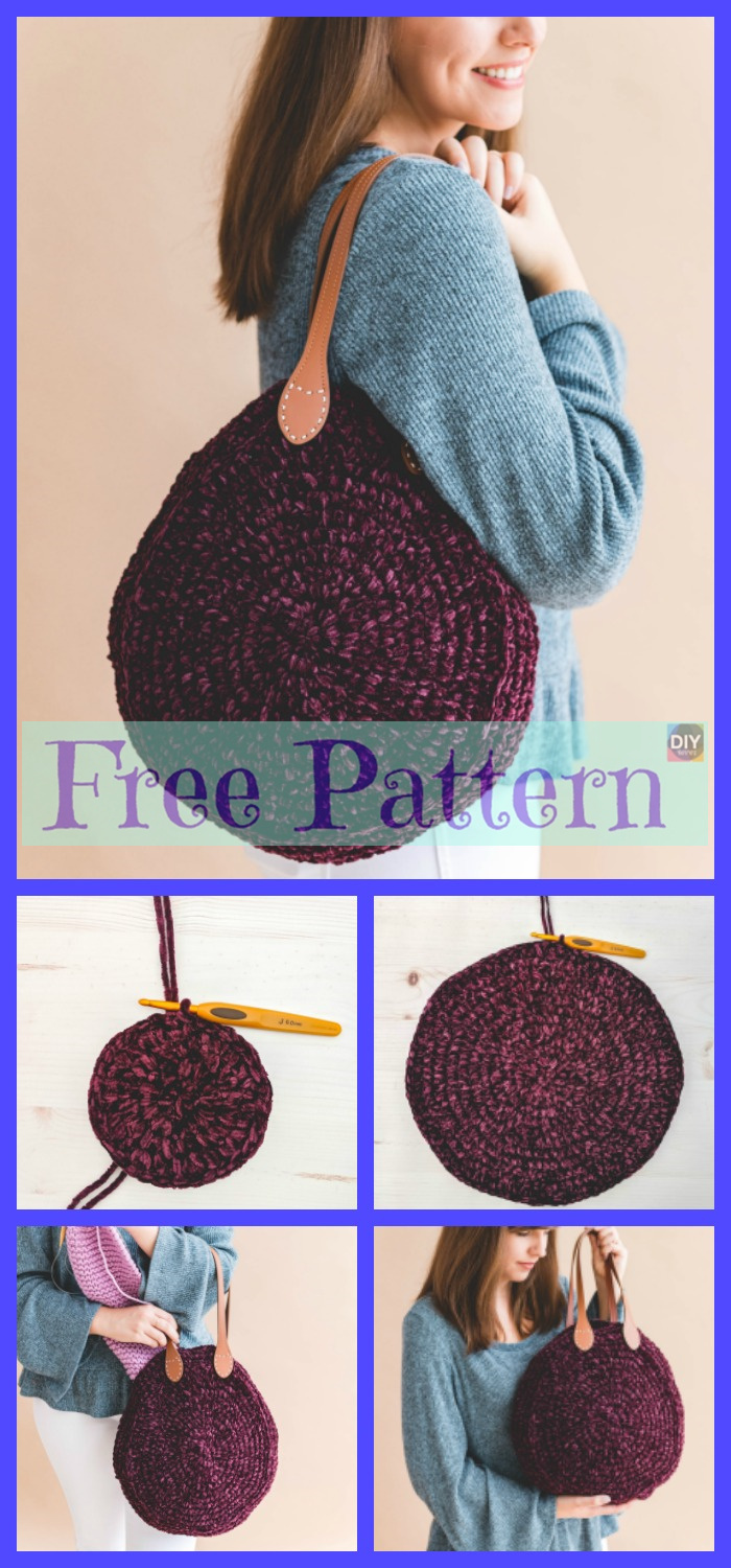 diy4ever-Unique Crochet Circle Bags - Free Patterns