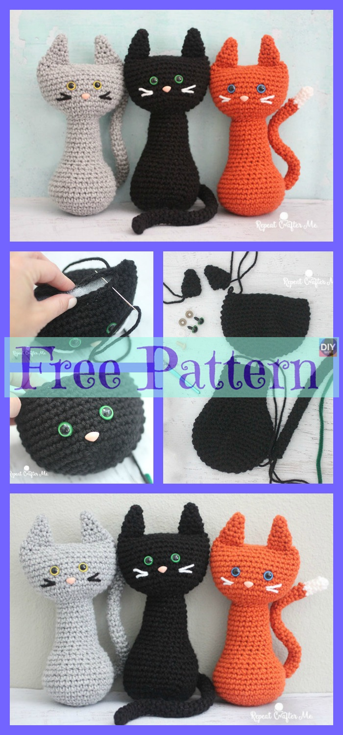 diy4ever-10 Crochet Cats Home Decor Free Patterns