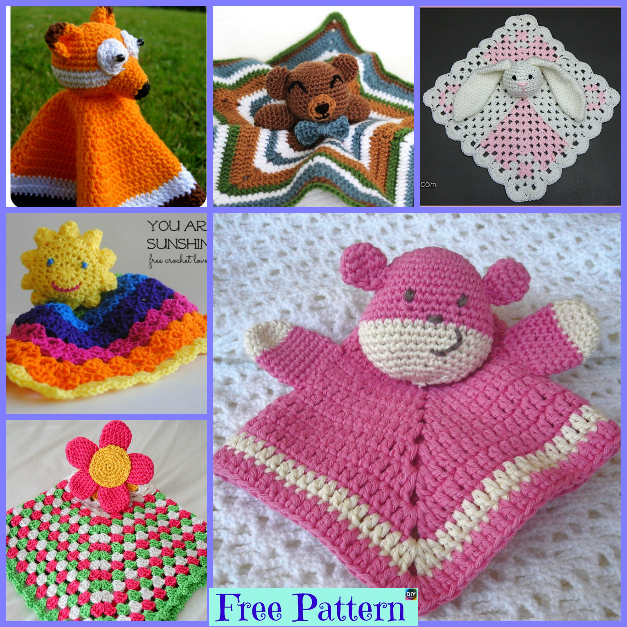 diy4ever-10 Popular Crochet Lovey Free Patterns 