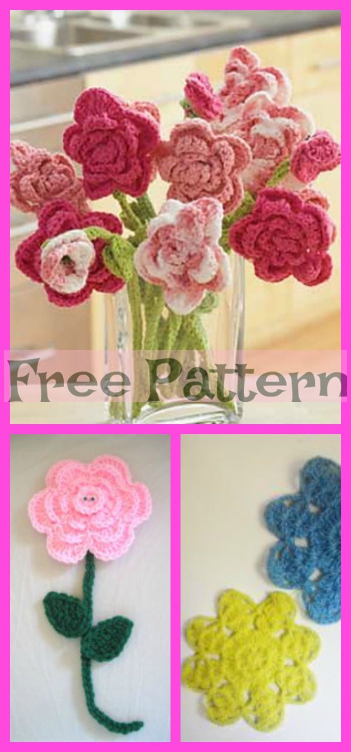 diy4ever-6 Wonderful Crochet Roses - Free Patterns 