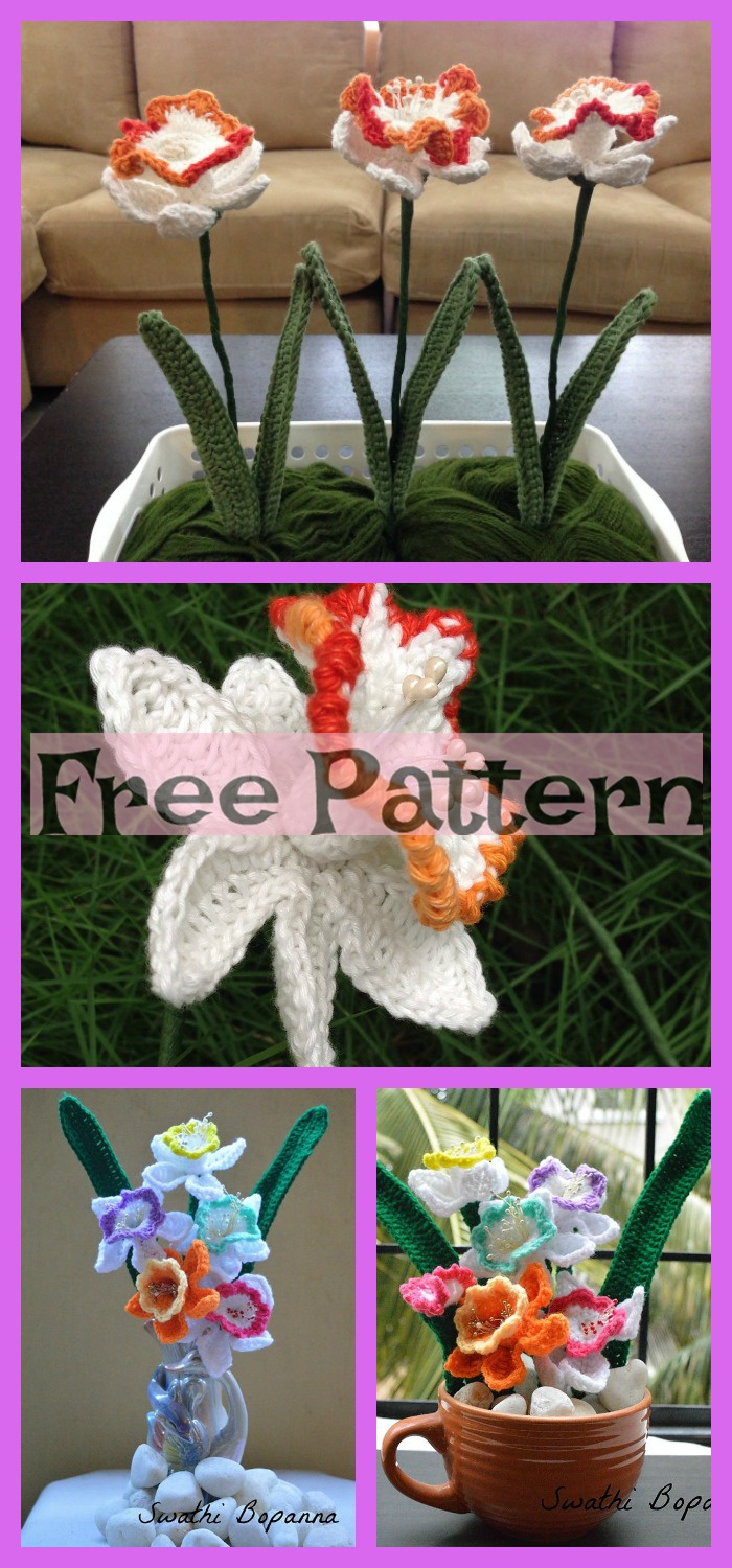 diy4ever-8 Pretty Crochet Flower Bouquets - Free Patterns 