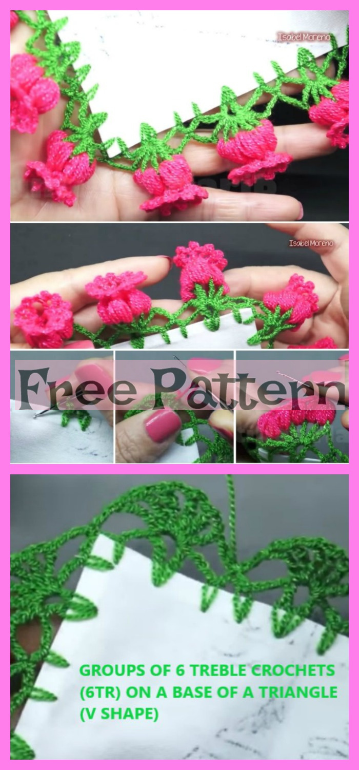 diy4ever-Pretty Crochet Flower Edging - Free Patterns 