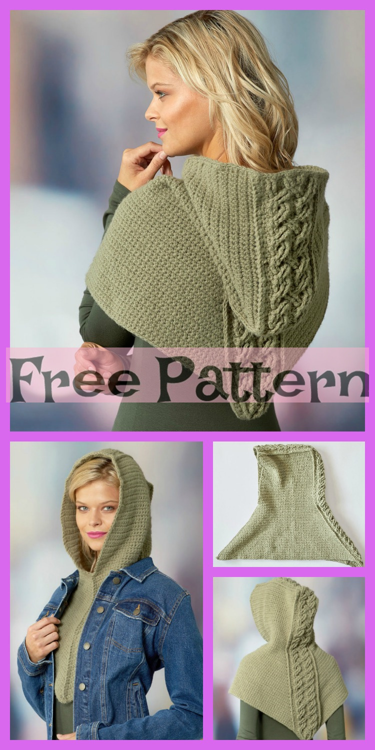 diy4ever-Crochet Hooded Cowl - Free Patterns