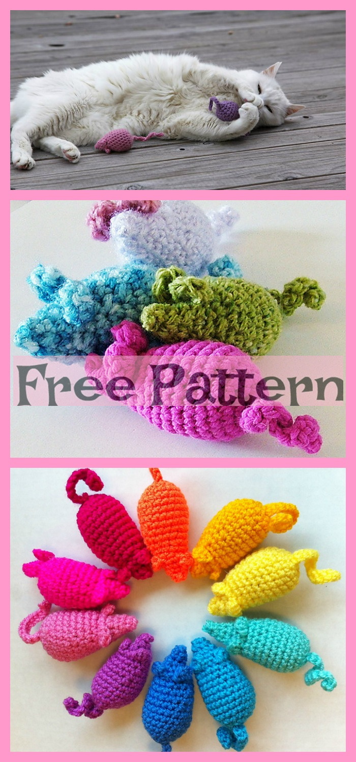 diy4ever-Crochet Mouse Toys for Cat - Free Patterns