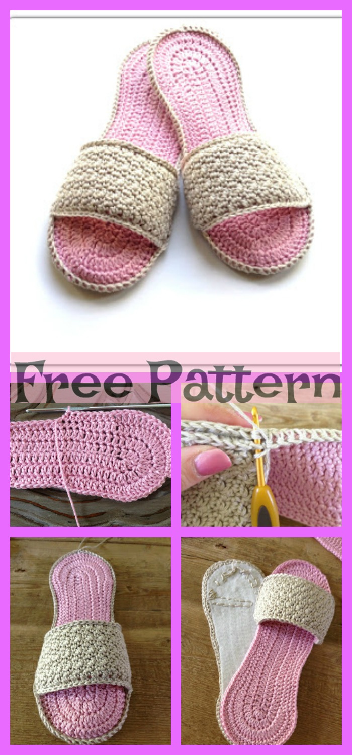 diy4ever- Crochet Spa Slippers - Free Pattern 
