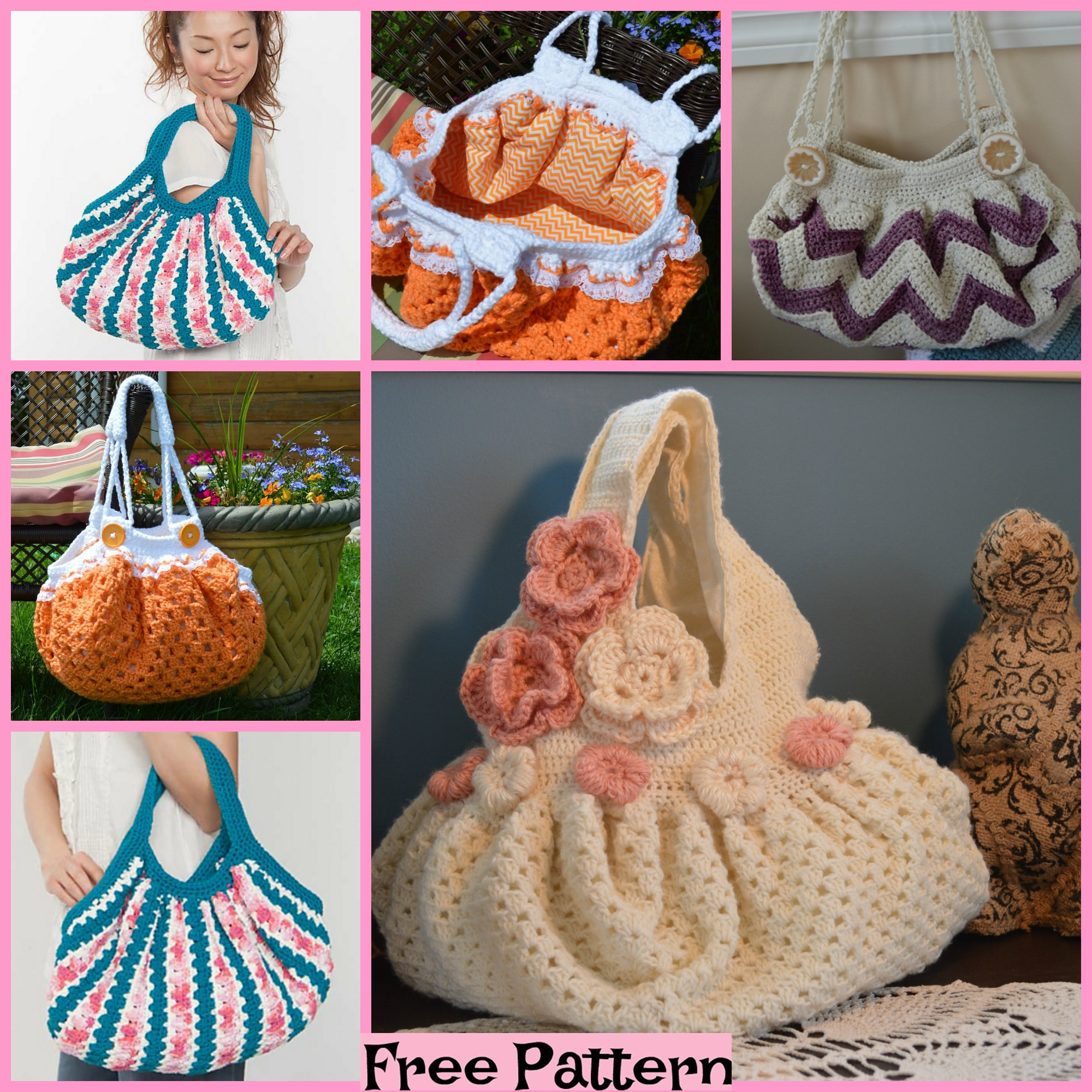 diy4ever-Crochet Unique Bags - Free Patterns 