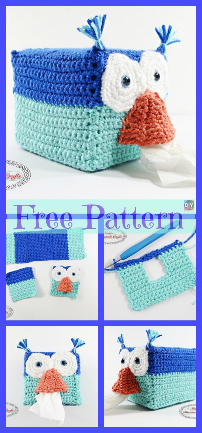 diy4ever-8 Crochet Tissue Box Cover Free Patterns