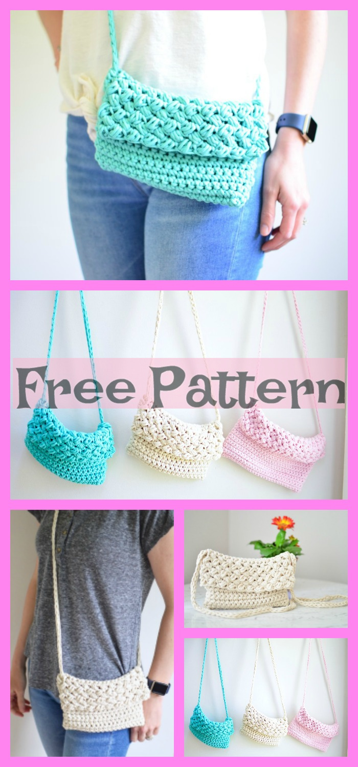 diy4ever -6 Crochet Cross Body Bag Free Patterns 