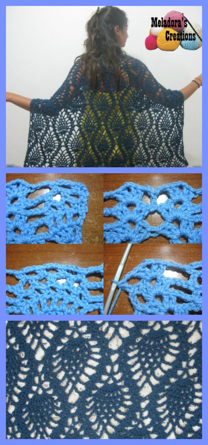 diy4ever-6 Pretty Crochet Pineapple Ponchos - Free Patterns 