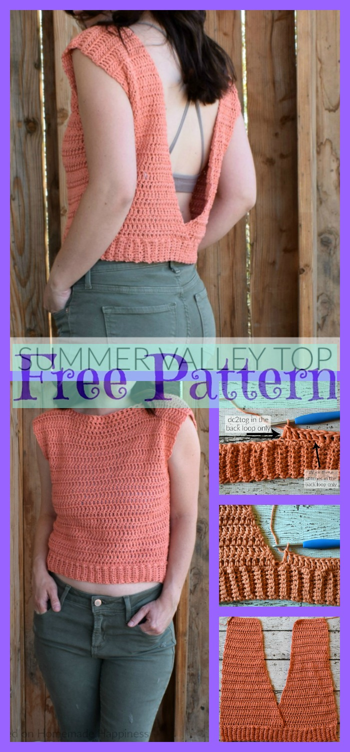 diy4ever-Summer Valley Crochet Top Free Pattern 