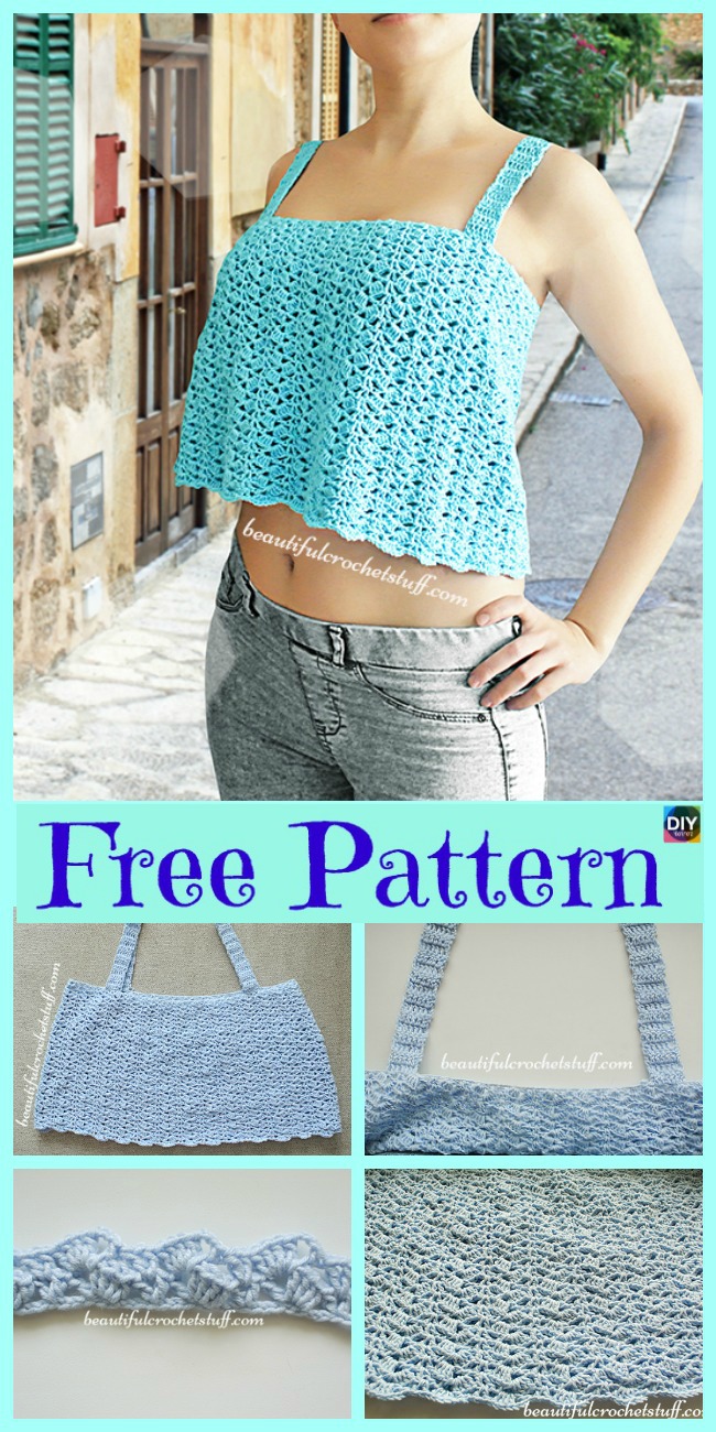 15 Most Beautiful Crochet Crop Top Free Patterns - DIY 4 EVER