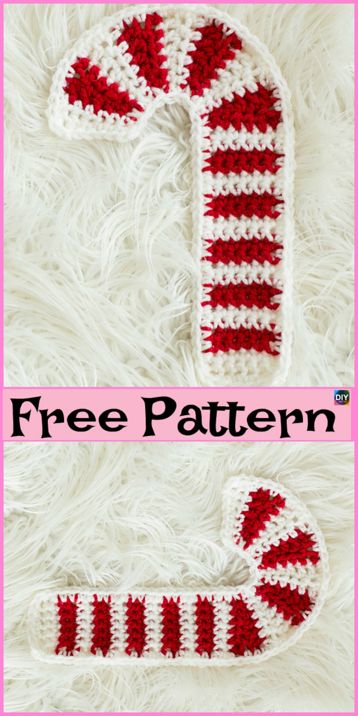 diy4ever-Easy Crochet Candy Canes - Free Pattern.