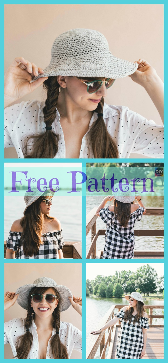 8 Crochet Cute Sun Hat Free Patterns - DIY 4 EVER