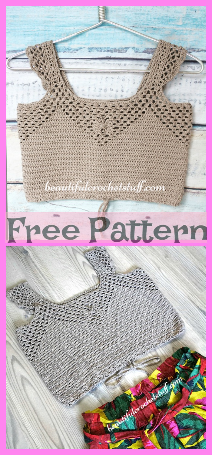10 Crochet Lace Crop Top Free Patterns - DIY 4 EVER